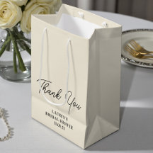 Natural White Minimalist Bridal Shower Thank You