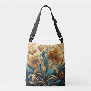 Natural Wild Flower Arrangement Personalised Crossbody Bag