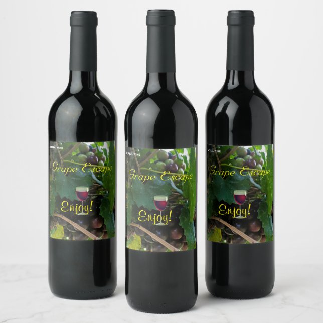 Natural Wine Grapes Label (Bottles)