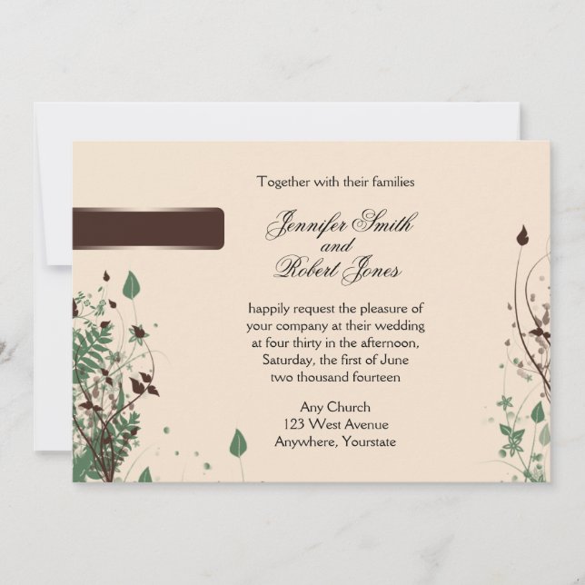 Natural Wonder in Ivory and Brown Wedding Invitat Invitation (Front)