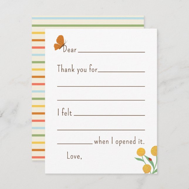 Natural Wonder Kids Fill-in Thank You Note (Front/Back)