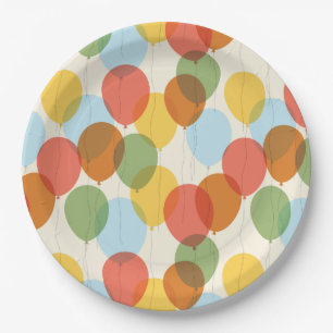 Natural Wonders Party Balloons Pattern Paper Plate
