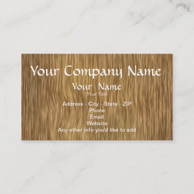 Natural Wood Background Custom Business Cards (Front)