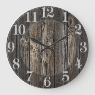 Natural wood background texture. large clock
