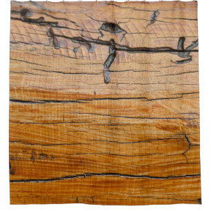 Natural wood background, wood slice and organic t shower curtain