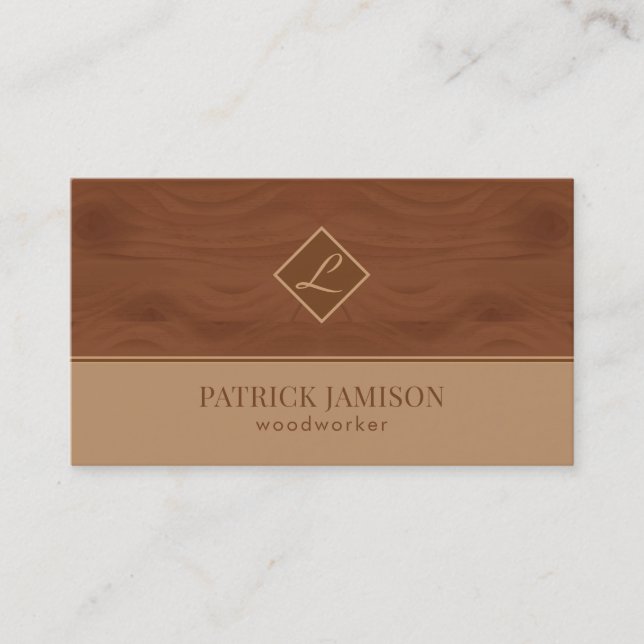 Natural Wood Design And Logo Business Card (Front)