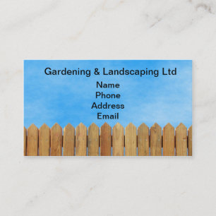 Natural Wood Garden Fence Business Card