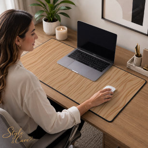 Natural Wood Grain Desk Mat for Stylish Workspace