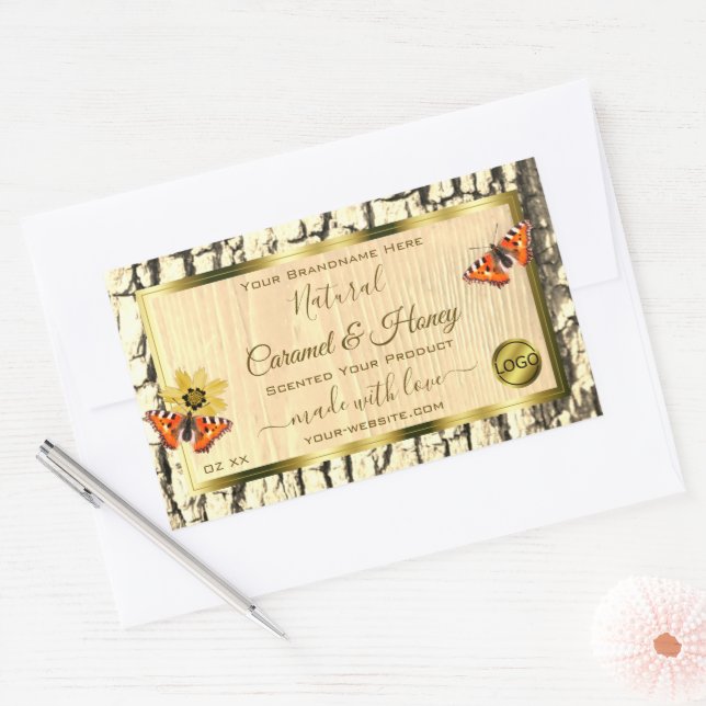 Natural Wood Grain Tree Bark Product Labels Logo (Envelope)