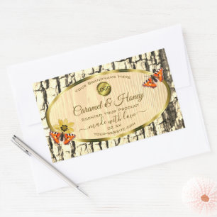 Natural Wood Grain Tree Bark Product Labels Logo