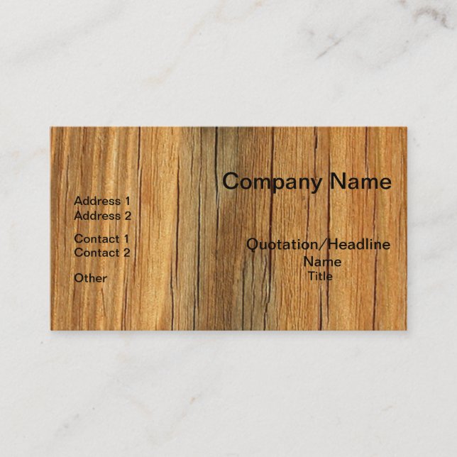 Natural Wood Professional Business Cards (Front)