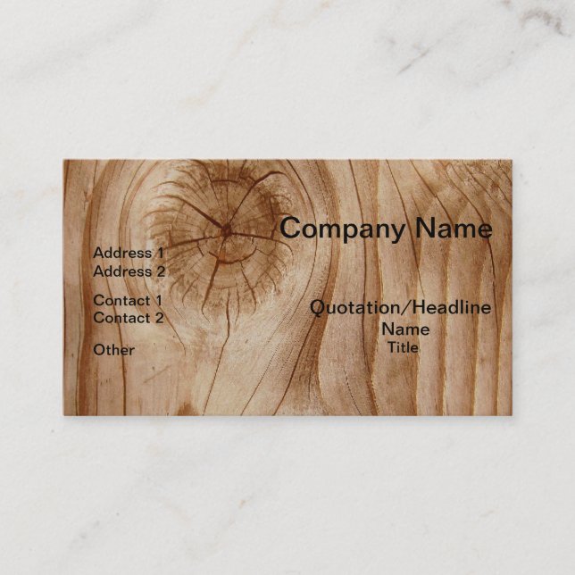 Natural Wood Professional Business Cards (Front)