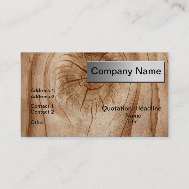 Natural Wood Professional Business Cards (Front)