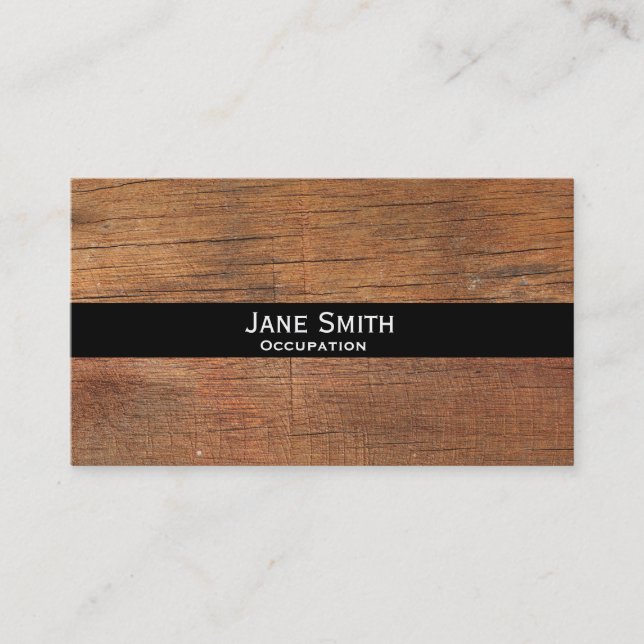 Natural wood stylish modern trendy customisable business card (Front)