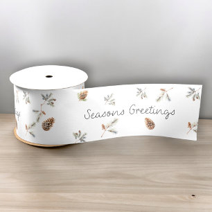 Natural woodland christmas folage photo xmas  satin ribbon