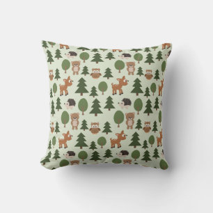 Natural Woodland Friends Baby Animals Trees Baby Cushion