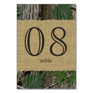Natural Woodland Trees Table Number Card