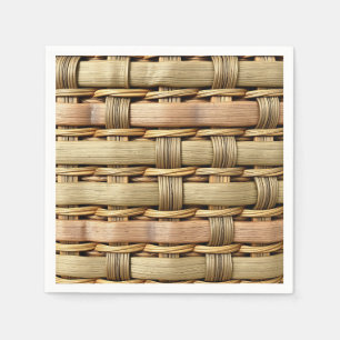 Natural Woven Texture Rustic Brown and Beige Napkin