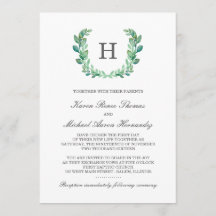 Natural Wreath Wedding Invitation