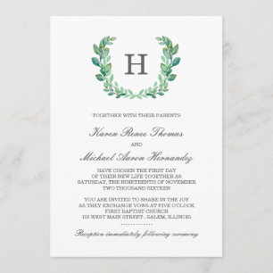 Natural Wreath Wedding Invitation