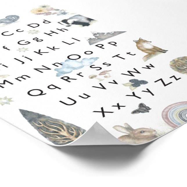 Naturaleza y Fauna Salvaje. Alfabeto Infantil. Poster (Corner)