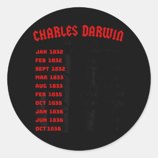 Naturalist Charles Darwin Beagle Meme Tour Earth D Classic Round Sticker