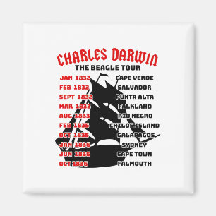 Naturalist Charles Darwin Beagle Meme Tour Earth D Magnet