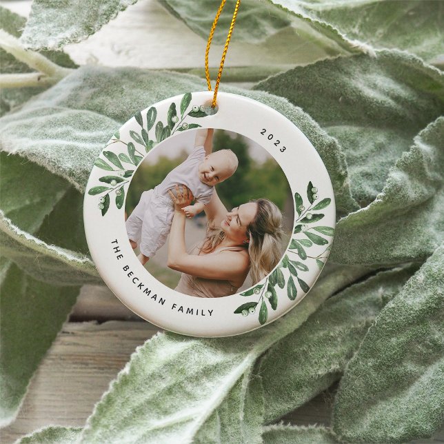 Naturally Joyful | Botanical Personalised Photo Ceramic Tree Decoration (Creator Uploaded)