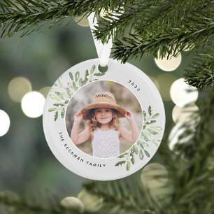Naturally Joyful Botanical Personalised Photo Ornament