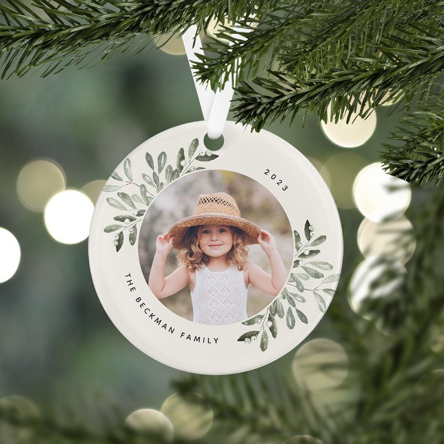 Naturally Joyful | Botanical Personalised Photo Ornament (Creator Uploaded)