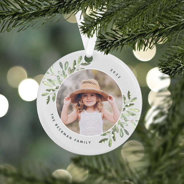 Naturally Joyful | Botanical Personalized Photo Ornament (Creator Uploaded)