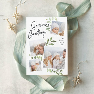 Naturally Joyful   Christmas Photo Collage Holiday Card