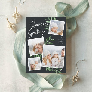 Naturally Joyful   Christmas Photo Collage Holiday Card
