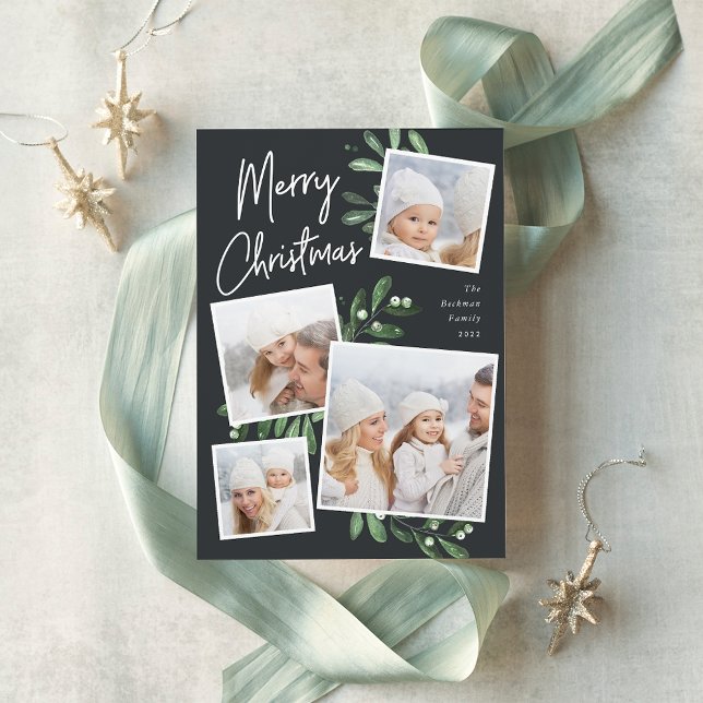 Naturally Joyful | Christmas Photo Collage Holiday Card (Creator Uploaded)