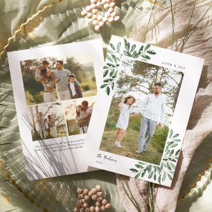 Naturally Joyful   Double Sided Photo Holiday Card