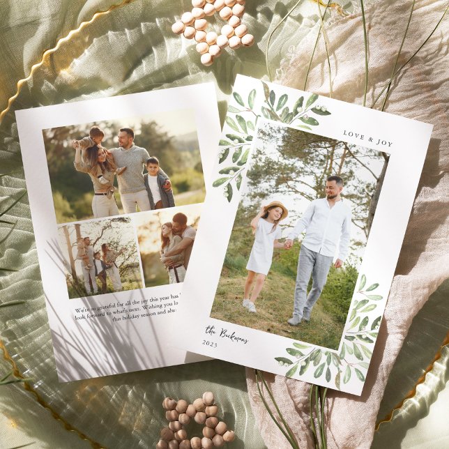 Naturally Joyful | Double Sided Photo Holiday Card (Creator Uploaded)