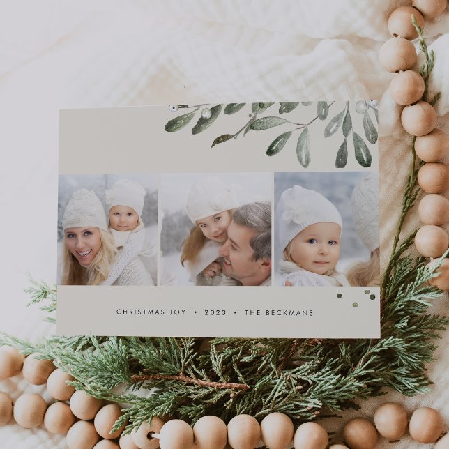 Naturally Joyful | Holiday Photo Collage Card (Creator Uploaded)