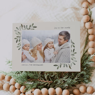 Naturally Joyful   Horizontal Holiday Photo Card