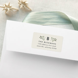 Naturally Joyful Monogram Return Address Label