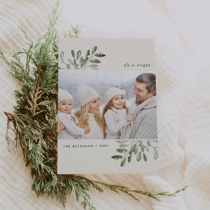 Naturally Joyful   Vertical Holiday Photo Card