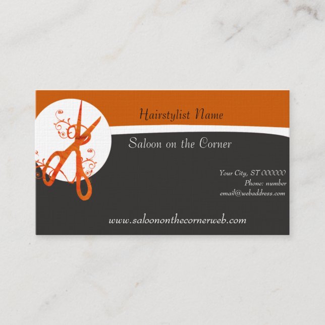 Naturally Modern Red Flowers Scissors Hair Stylist Appointment Card (Front)