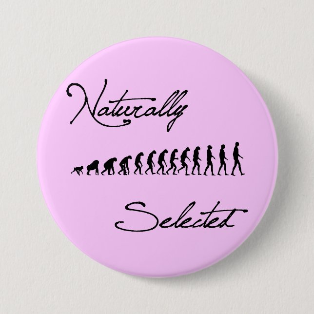 Naturally Selected Evolution Shirt 7.5 Cm Round Badge (Front)