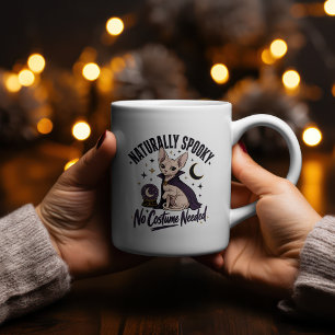 Naturally Spooky Sphynx Cat Shirt Halloween Pet Two-Tone Coffee Mug