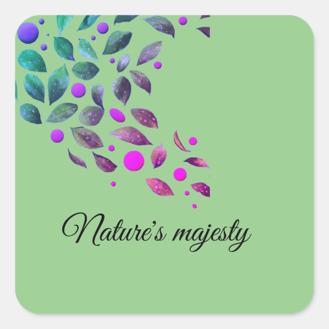 Naturally stylish  square sticker (Front)