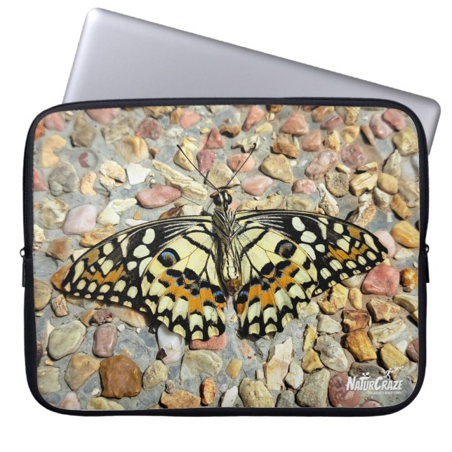 NaturCraze Beautiful Butterfly (Lime Butterfly) Laptop Sleeve (Front)