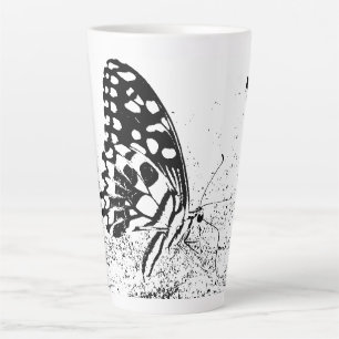 NaturCraze Black and White Butterfly Latte Mug