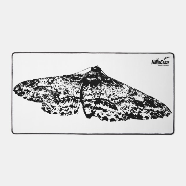 NaturCraze Black and White Moth Desk Mat (Front)