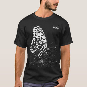 NaturCraze White Butterfly Black T-Shirt