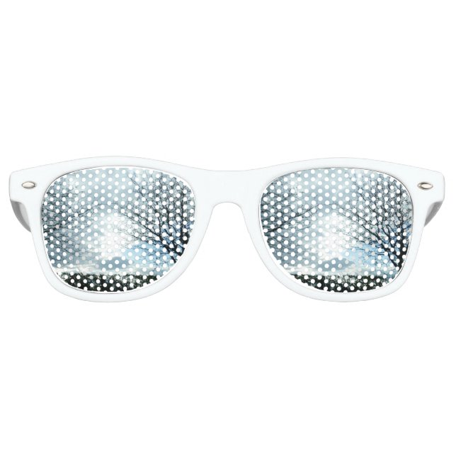 Nature Adult Retro Party Shades, White Retro Sunglasses (Front)