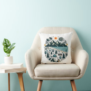 Nature Adventure Camping Travel Exploration Cushion